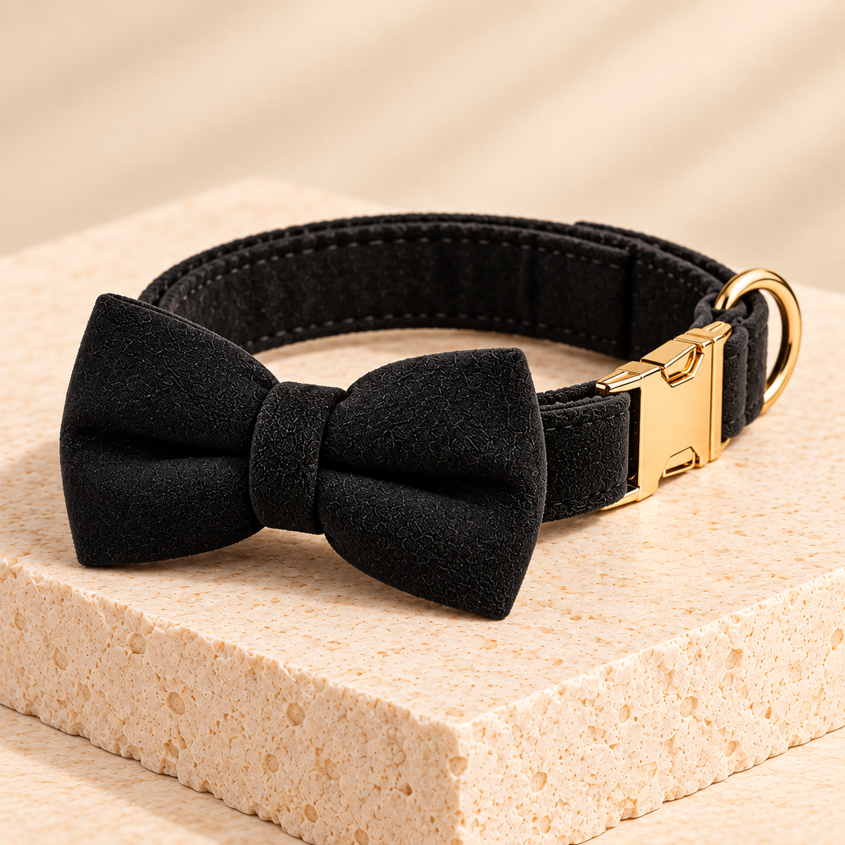 Collier pour chien avec noeud en velour