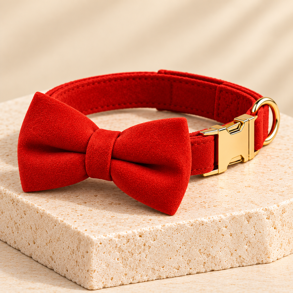 Collier pour chien avec noeud en velour