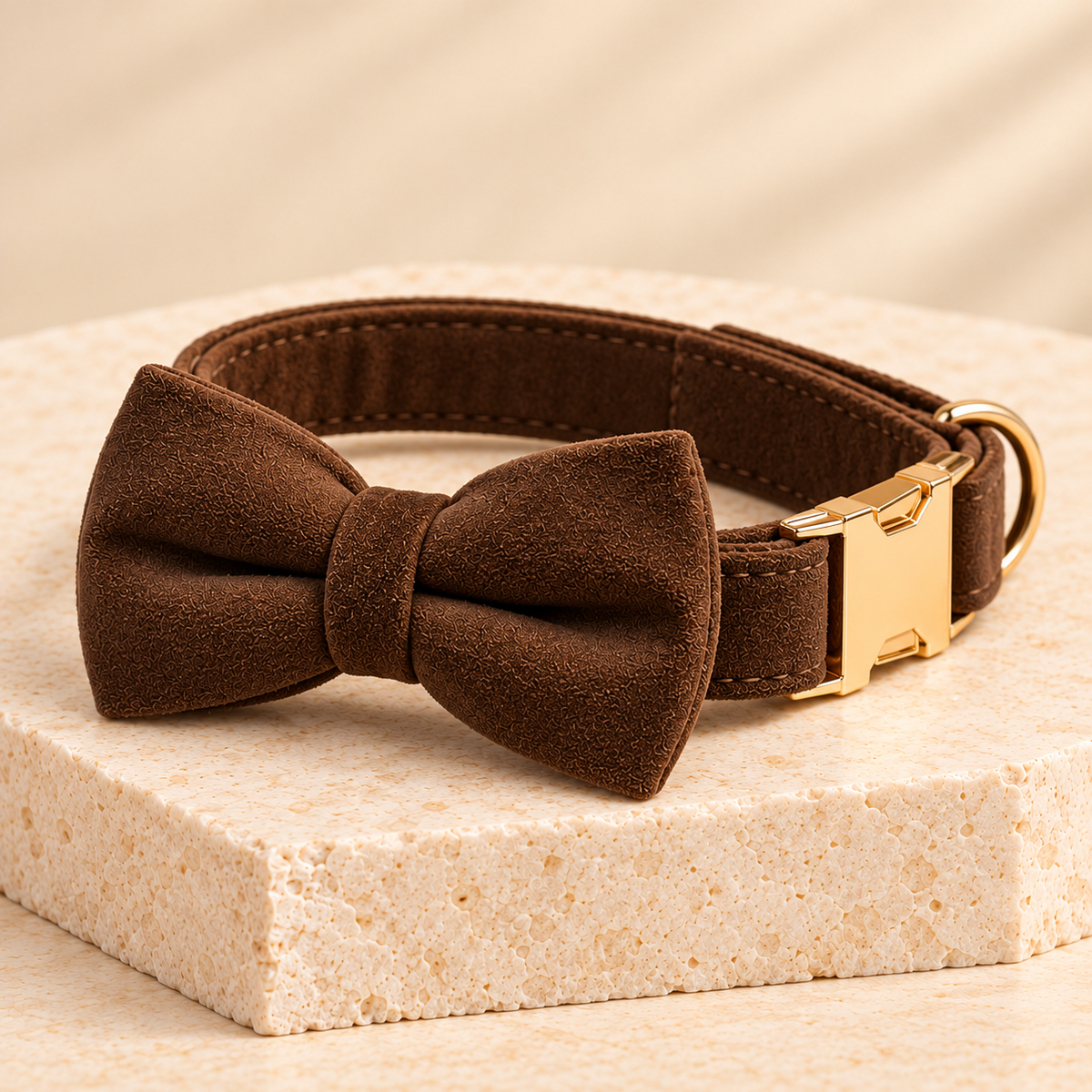 Collier pour chien avec noeud en velour
