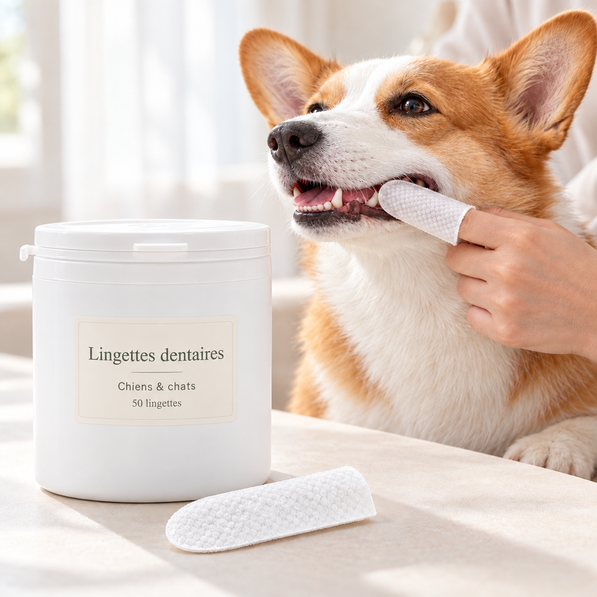 Lingettes dentaires pour chien