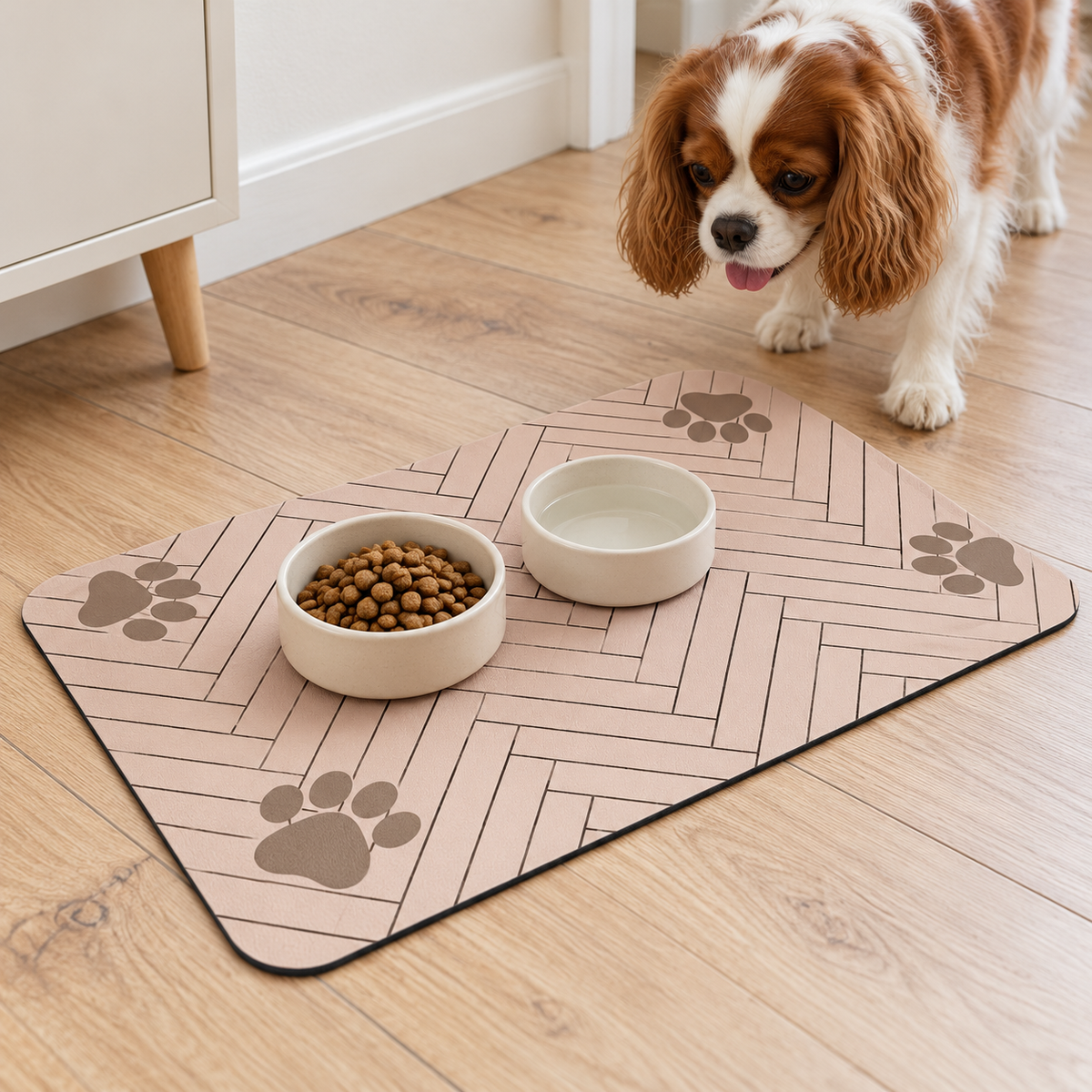 Tapis de gamelle absorbant pour chien et chat